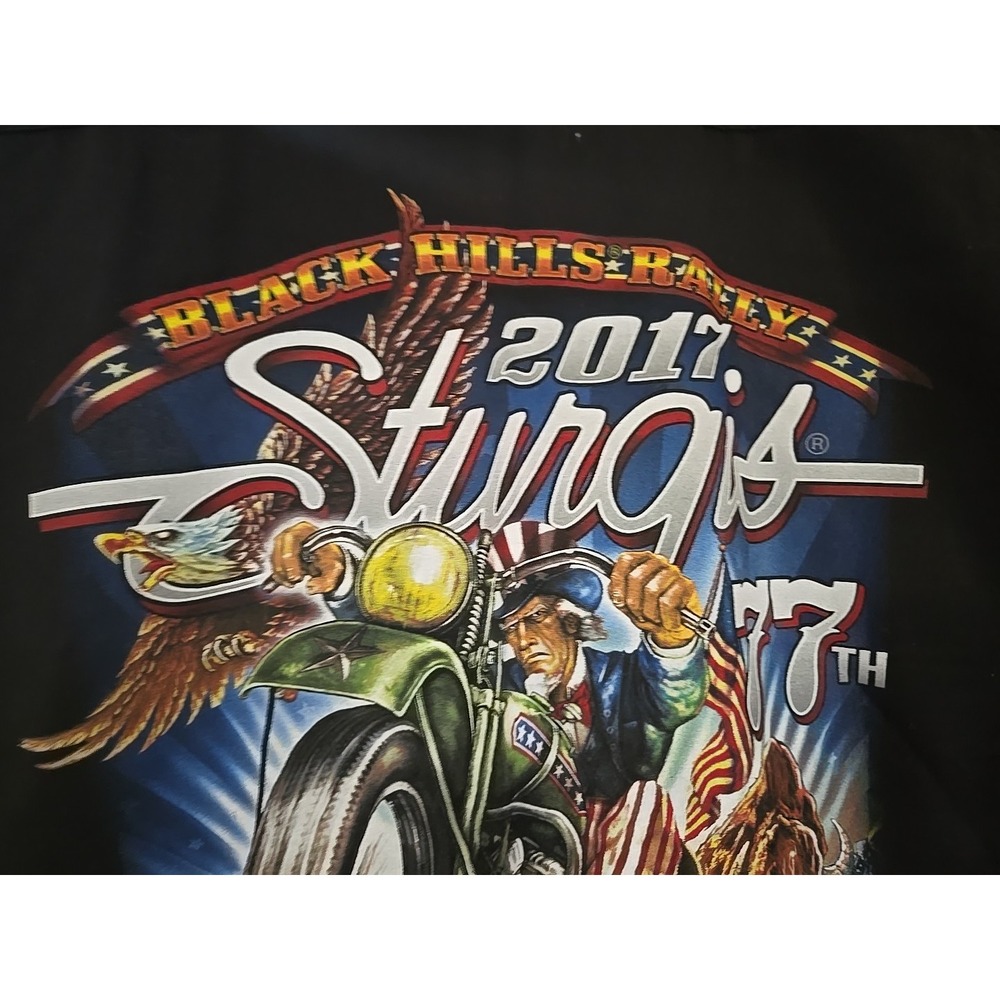 Sturgis 2017 Black Hills Rally 77th Anniversary Sleeveless Biker Shirt Black XL - Picture 14 of 16